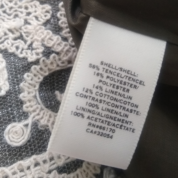 Anthropologie linen lace crochet embroidery pleats - Picture 3 of 8